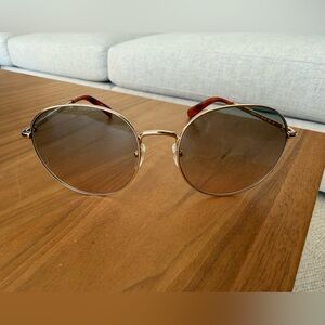 Longchamp Circle Gold Aviator Hombre Sunglasses